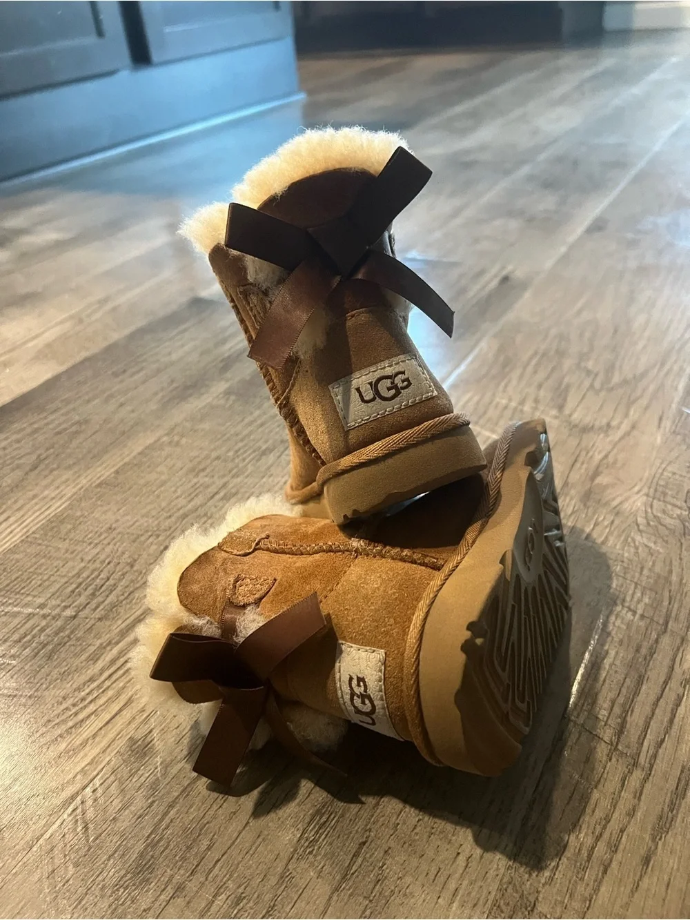 UGG Chestnut Baby Sheepskin Boots with Cream Shearling